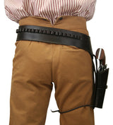 (.44/.45 cal) Western Gun Belt and Holster - RH Draw - Plain Brown Leather