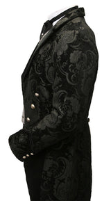 Tapestry Tailcoat - Black with Velvet Trim