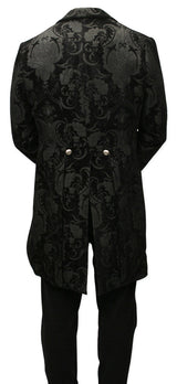Tapestry Tailcoat - Black with Velvet Trim