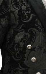 Tapestry Tailcoat - Black with Velvet Trim