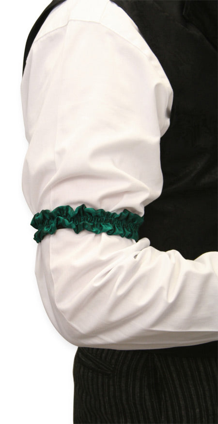 Deluxe Silk Sleeve Garters - Hunter Green