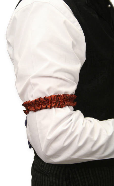Deluxe Silk Sleeve Garters - Rust