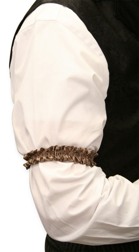 Deluxe Silk Sleeve Garters - Taupe