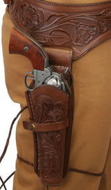 Western Gun Belt & Holster (.44/.45 cal) - Chocolate Tooled