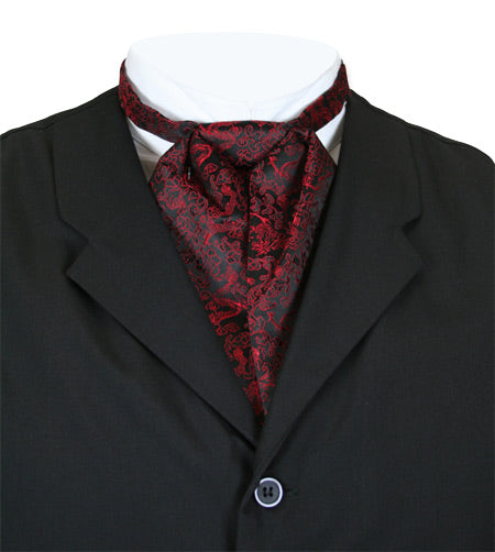 Satin Puff Tie - Red - Drake