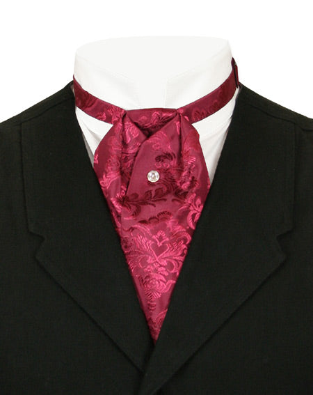 1800s Mens Burgundy/Red Floral Puff Tie | 19th Century | Historical | Vintage | Antique 1800s Mens Burgundy/Red Floral Puff Tie | 19th Century | Historical | Vintage | Antique