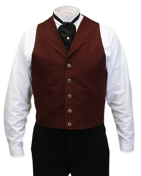 Classic Canvas Work Vest - Crimson