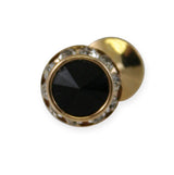 Faceted Tie Tack - Gold/Jet