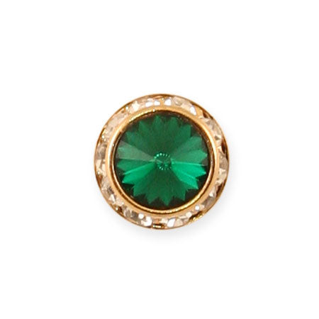 Faceted Tie Tack - Gold/Emerald