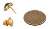 Faceted Tie Tack - Gold/Emerald