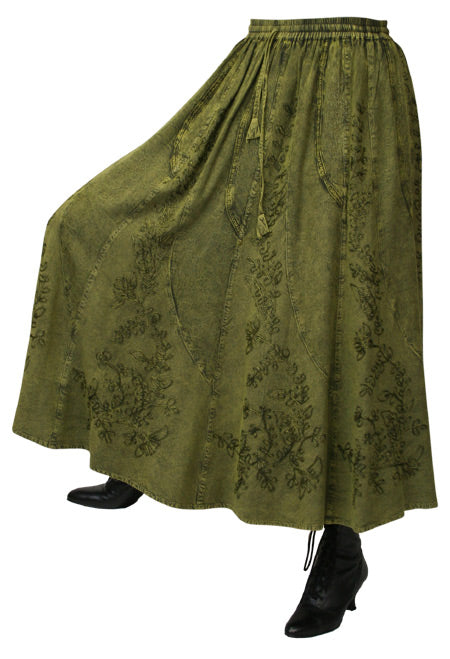 Swirl Skirt - Forest Green