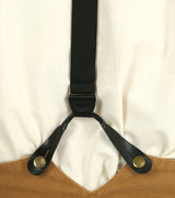 Leather Buckle Suspenders - Black (Long)