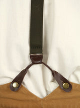 Leather Buckle Suspenders - Brown