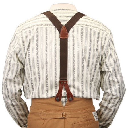 Stagecoach Y-Back Suspenders - Brown Canvas (Long)