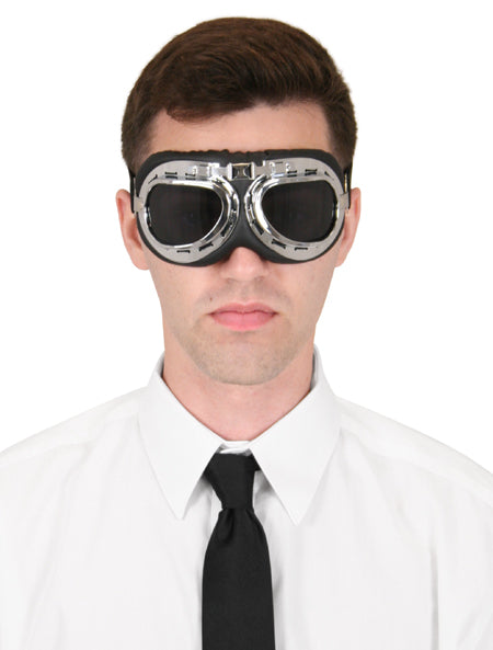 RAF Style Flyboy Flying Goggles - Smoke Lens