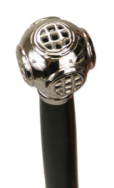 Divers Helmet Walking Stick - Silver