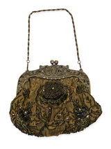 Beaded Rose Purse - Olive