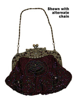 Beaded Rose Purse - Purple