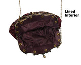 Beaded Rose Purse - Purple