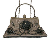 Oblong Rose Purse - Gray