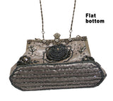 Oblong Rose Purse - Gray