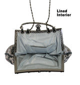 Oblong Rose Purse - Gray