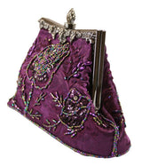 Oblong Rose Purse - Purple