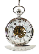 Mechanical Pocket Watch - Silver Lacy Design