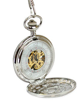 Mechanical Pocket Watch - Silver Lacy Design