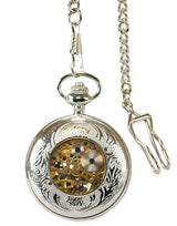 Mechanical Pocket Watch - Silver Lacy Design
