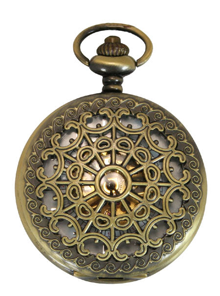 Mechanical Pocket Watch - Antique Gold Lacy Design