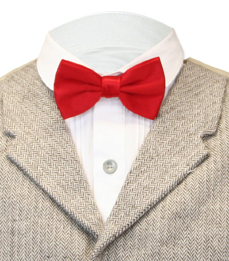 Satin Bow Tie - Fire Red