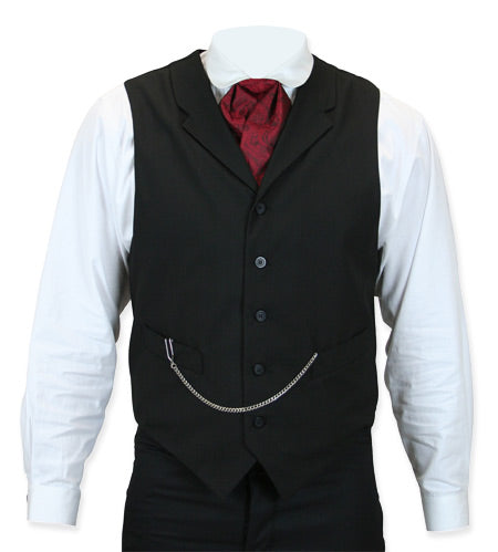 1800s Mens Black Notch Collar Dress Vest (Size M) | 19th Century | Historical | Vintage | Antique 1800s Mens Black Notch Collar Dress Vest (Size M) | 19th Century | Historical | Vintage | Antique