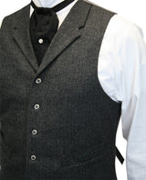 Burford Tweed Vest - Gray Herringbone
