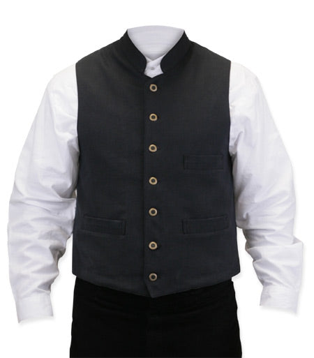~40s euro antique cotton piqué work vest Commander 19th Century Work Vest - Black – Historical Emporium