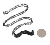 Mustachio Charm Necklace - Black