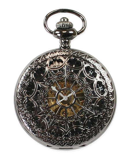 Lacy Design Mechanical Pocket Watch - Black Pearl
