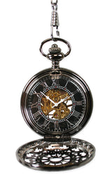 Lacy Design Mechanical Pocket Watch - Black Pearl