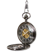Lacy Design Mechanical Pocket Watch - Black Pearl