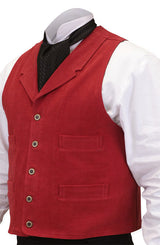 Sand Mountain Brushed Cotton Vest - Red