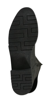 Distressed Faux Leather Brigand Boots - Black