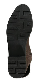 Distressed Faux Leather Brigand Boots - Brown