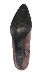 Victorian Faux Leather Boots - Brown