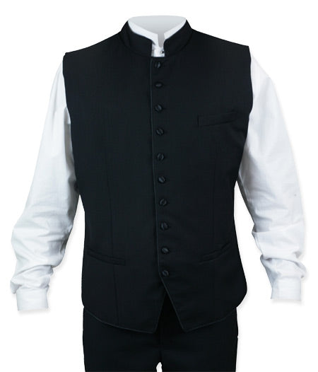 Buckingham Vest - Black/Black (Size S) | Historical Emporium
