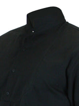 Victorian Mens Dress Shirt - High Stand Collar - Black