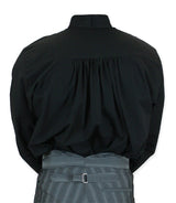 Victorian Mens Dress Shirt - High Stand Collar - Black