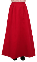 Cotton Twill Walking Skirt - Red