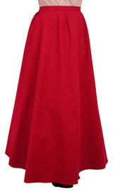Cotton Twill Walking Skirt - Red