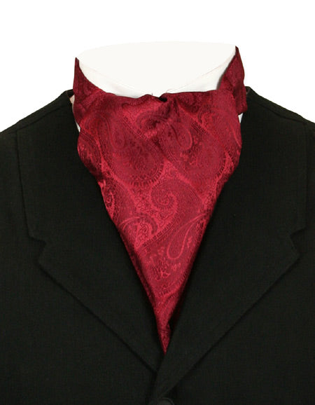 Tonal Paisley Ascot - Burgundy