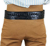 (.38/.357 cal) High-Rider Western Cartridge Belt - Black Tooled Leather